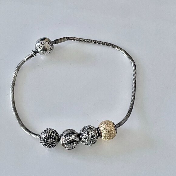 Pandora Essence Loyalty Appreciation Balance Sensitivity Sterling Charm Bracelet - Picture 1 of 8